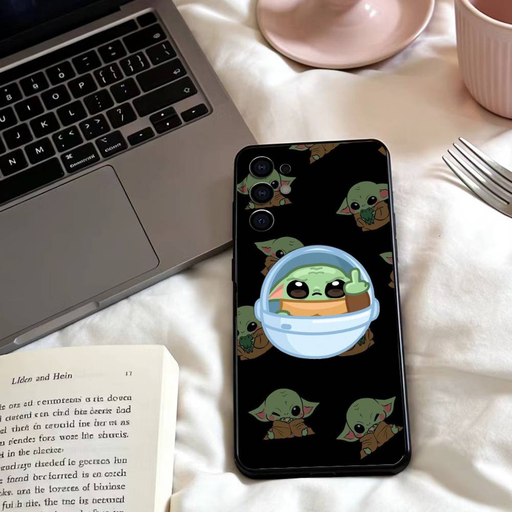 Baby Y-Yoda Phone Case For Samsung S 25,24,23,22,30,21,10,9,Ultra,Plus,Lite,FE,4,5 G Soft Black Case