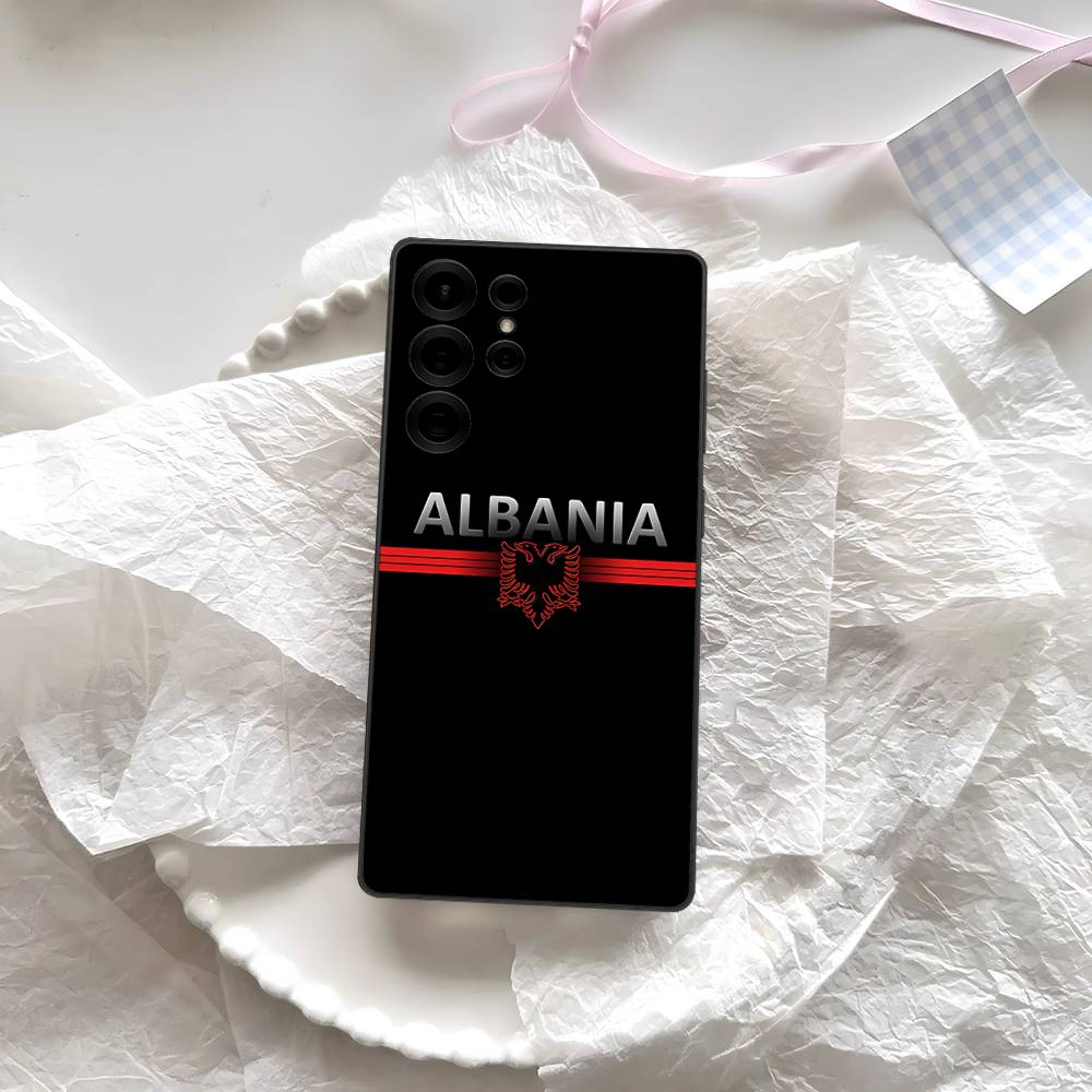 Albanien Flagge Adler Logo Handyhülle Für Samsung S 24 Fe 25 Ultra Plus 20 Lite 21 30 22 23 24 22 Ultra 5G Fundas