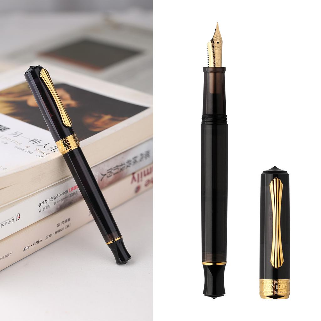 PENBBS 470 Vacuum Filling Fountain Pen Blade/Round Nib Pen Large Capacity Transparent Acrylic Business Writing Gift Pen