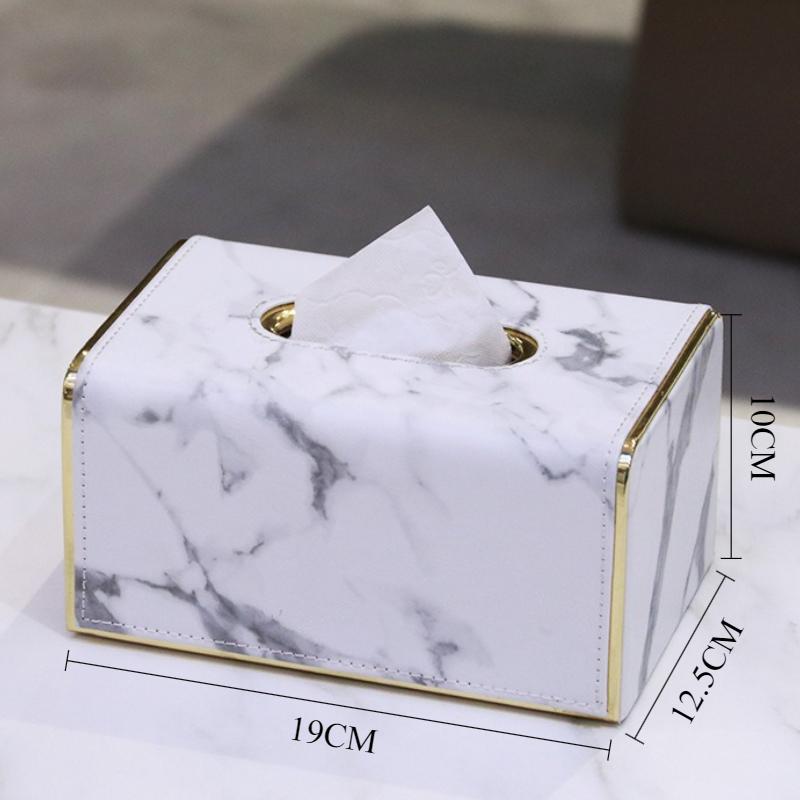 Luxury Tissue Box Leather Creativity Elegant Napkin Box Rectangular Aesthetic Art Tissue Boxes Home Office Napkin Organizer