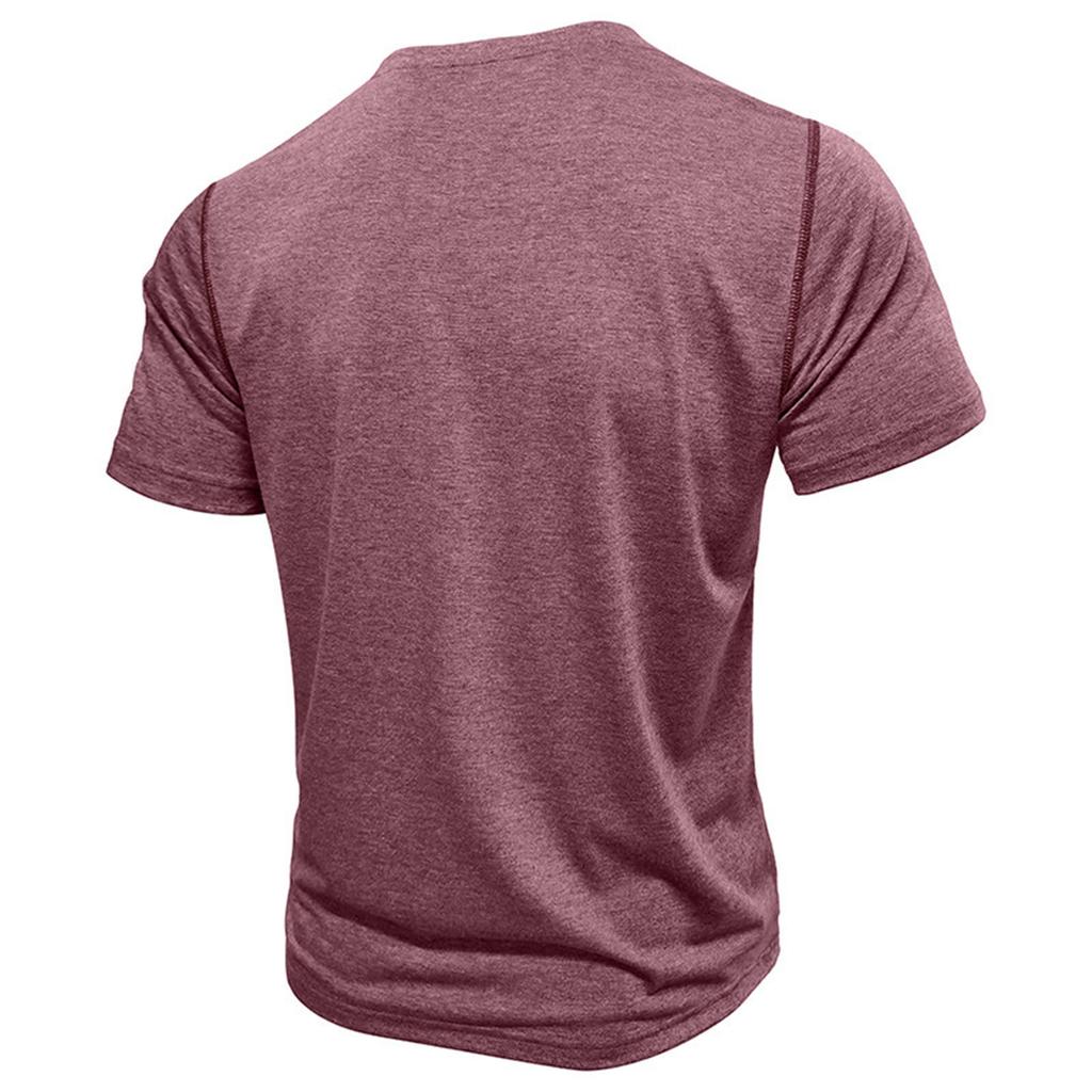 Men's Solid Color Retro Striped Short Sleeve Round Neck T-Shirt Men's Summer Casual Fashion T-Shirt