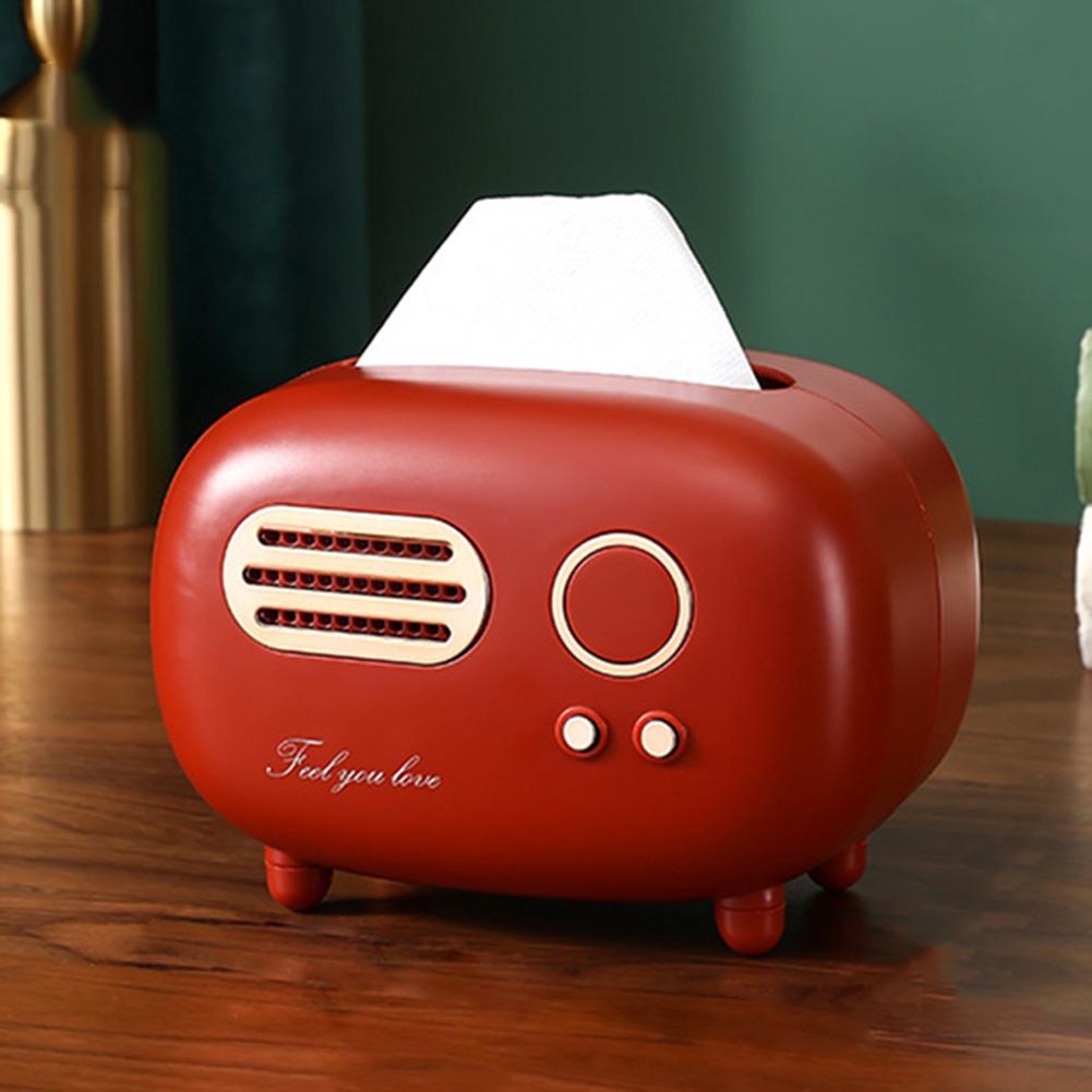 Radio Model Pumping Paper Case Decoration Props Tissue Paper Dispenser Retro  Plastic for Apartment Restaurant