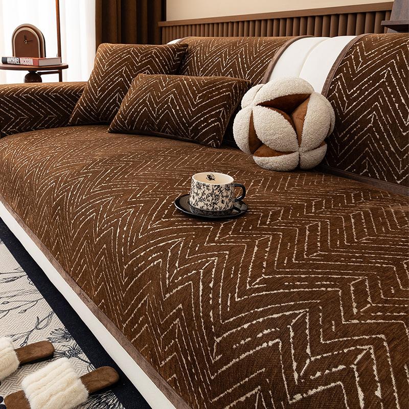 French Retro Sofa Cushion Simple And Advanced Sense New Non-Slip Straight Row Sofa Seat Cushion Sofa Cover Cloth Towel