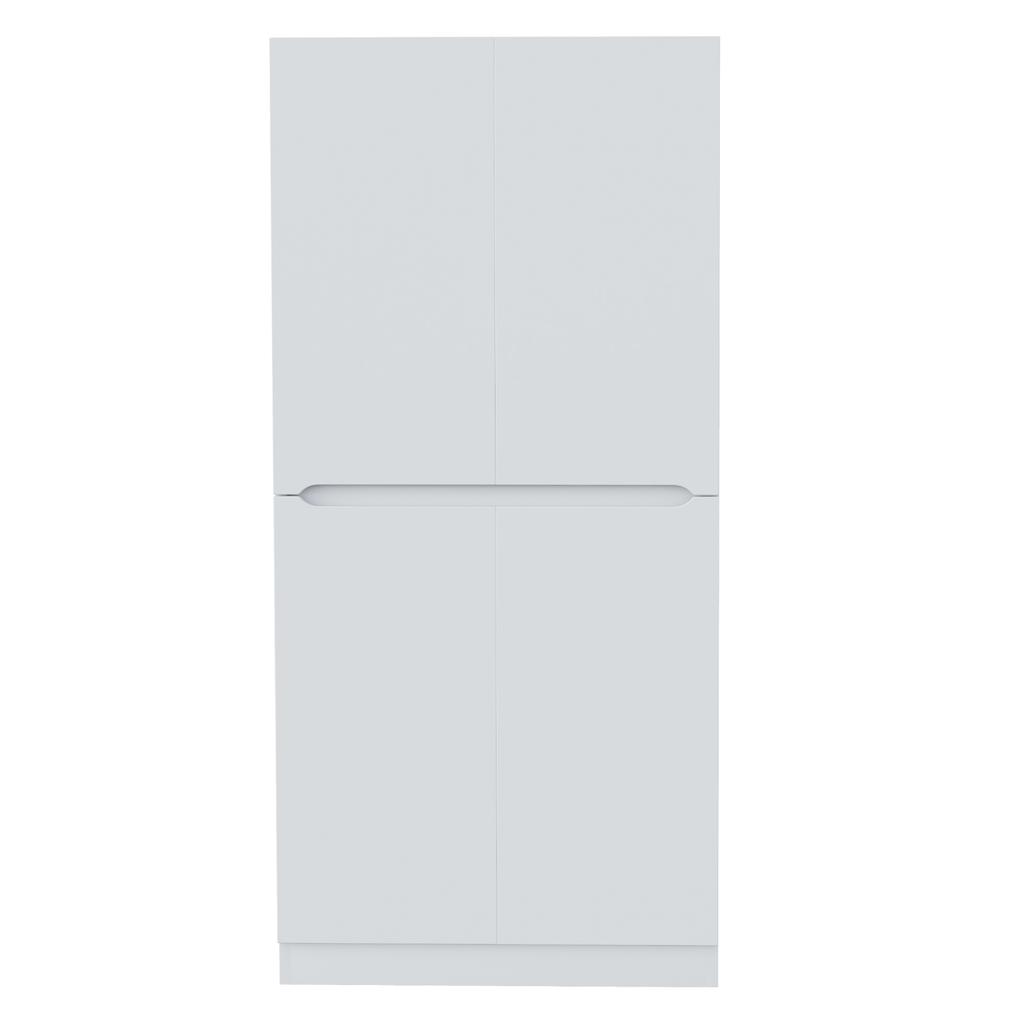 Wardrobe 70 X 40 X 170 Cm, Double-door Design with Small Storage Compartment, White