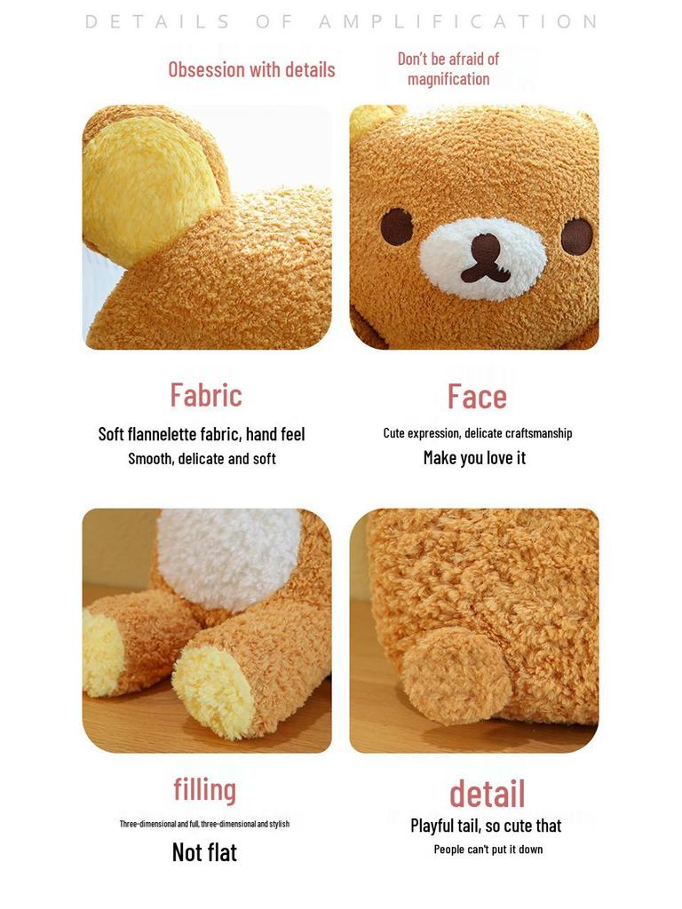 Plush Rilakkuma Hugging Bear Doll - Perfect Gift for Girls' Birthdays or Christmas