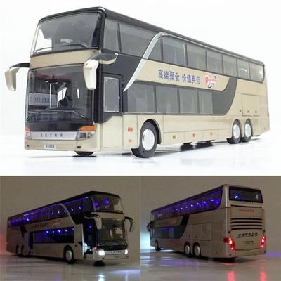 Slitinový model autobusu s vysokou imitací dvojitého vyhlídkového autobusu Flash hračka