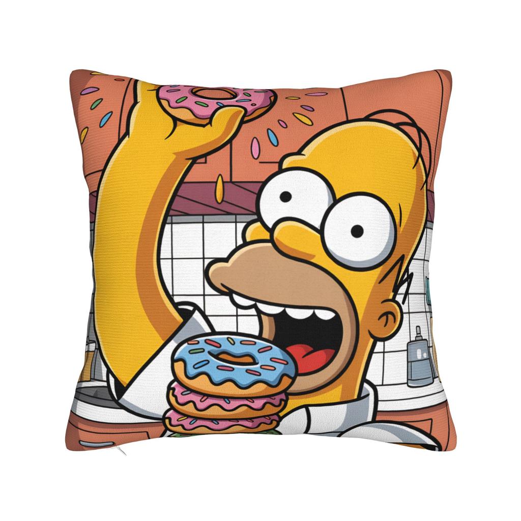 Homer SSimpsons Donut Pattern Pillow Cover Square Cushion Cover Fashion Pillow Case For Living Room Sofa
