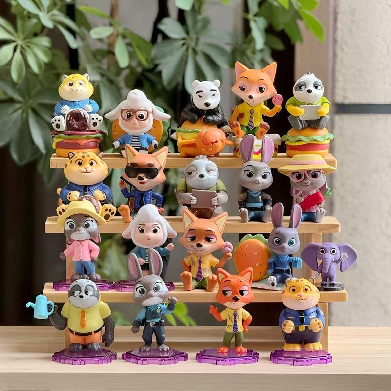 6Pcs/Set Zootopia 2 Animals Action Figure Toy Judy Nick Fox Figure Pvc Desktop Decoration Model Doll Toy Fans Gift