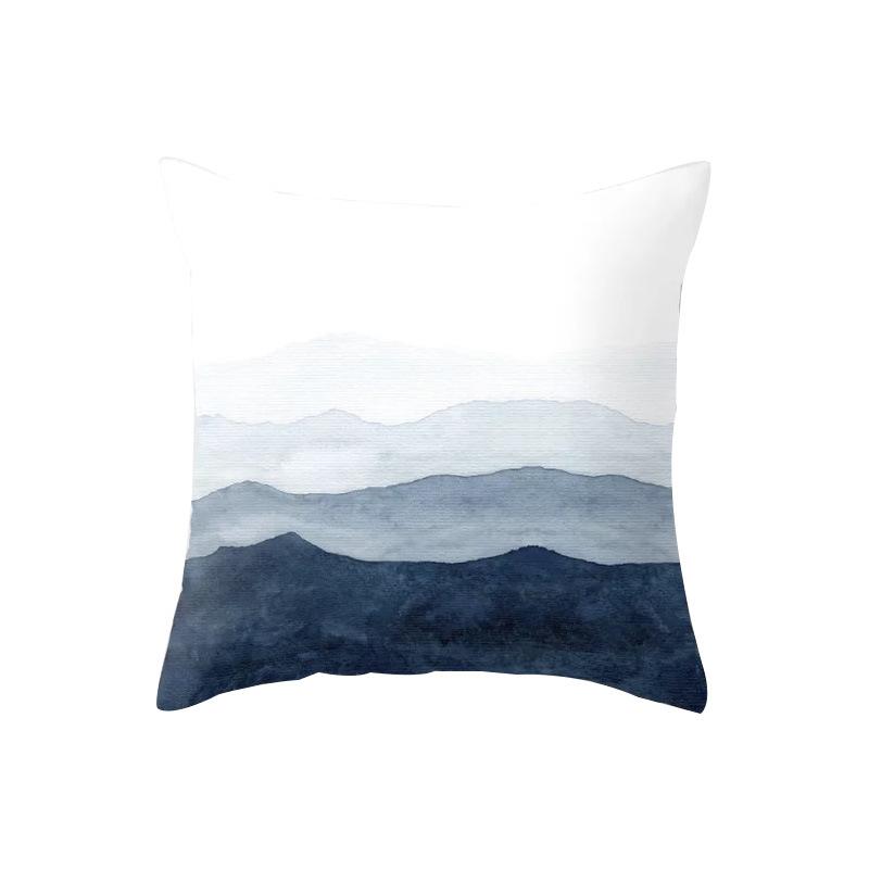 New Ocean Peak Landscape Painting Pillow Case Chinese Ink Scenery Pattern Car Sofa Pillow Cushion Cover