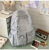 Schoolbag large capacity backpack solid color female junior high school student high school student schoolbag female college style small fresh casual