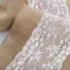 Vintage Look Tischläufer Rustikales Jute Hochzeit Feier Party Abenddekorationen Küche Spitze Tischdecke 30X108