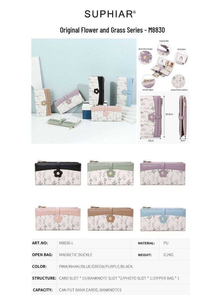 Women's PU Leather Zipper Wallet - Large Capacity Card Holder for Commuting and Students