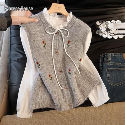 Elegante bestickte Strickweste für Damen