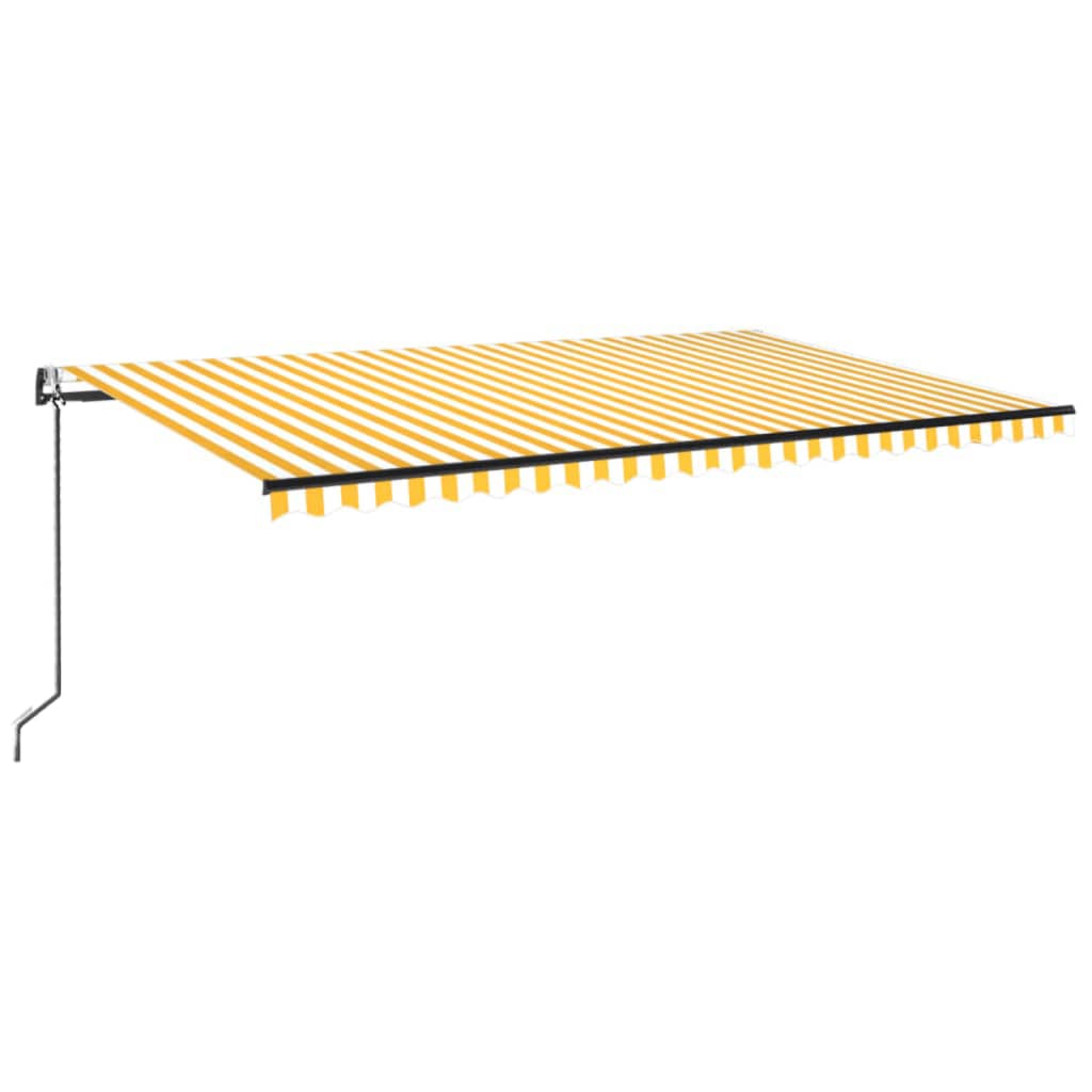 Automatic Awning with LED Lights & Wind Sensor 500x300 cm Yellow White