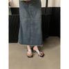 Black toe outer wear temperament metal clip thick heel cool slippers women's 2025 summer sandals silver burst watch Korean version