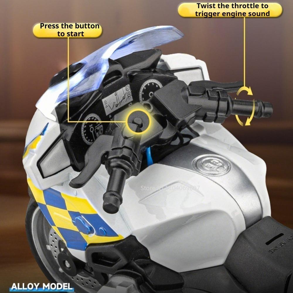 AAZT1 1:14 Scale R1250RT-P R1250RT Model Motorcycle Toys Alloy Diecast Sound Light Shock Absorption Pull Back Popular Motorbike Models