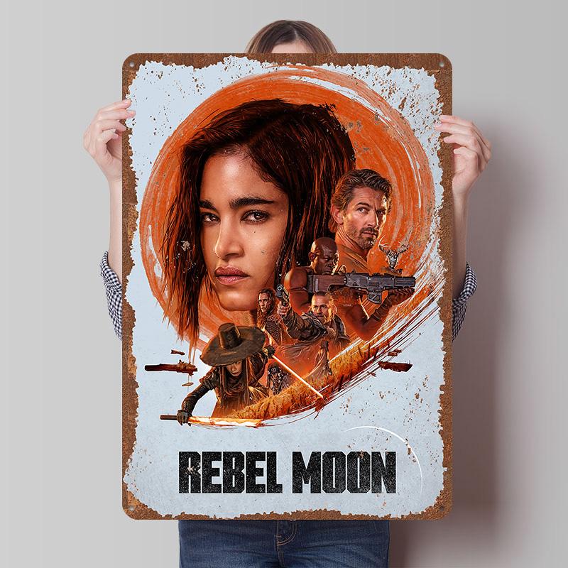 Rebel Moon Print Tinplate Posters Customizable Wall Art Retro Vintage Metal Tin Signs for Home and Decoration Gaming Desk Decor