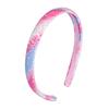 Bandeau pour fille avec peigne à dents lisses et arc anti-glisse Couleur dégradé arc-en-ciel Décoration Cœurs Étoiles Serre-tête
