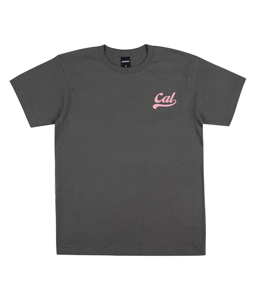 CREAM SODA LAB Cali Logo Charcoal Pink Short Sleeve T-Shirt