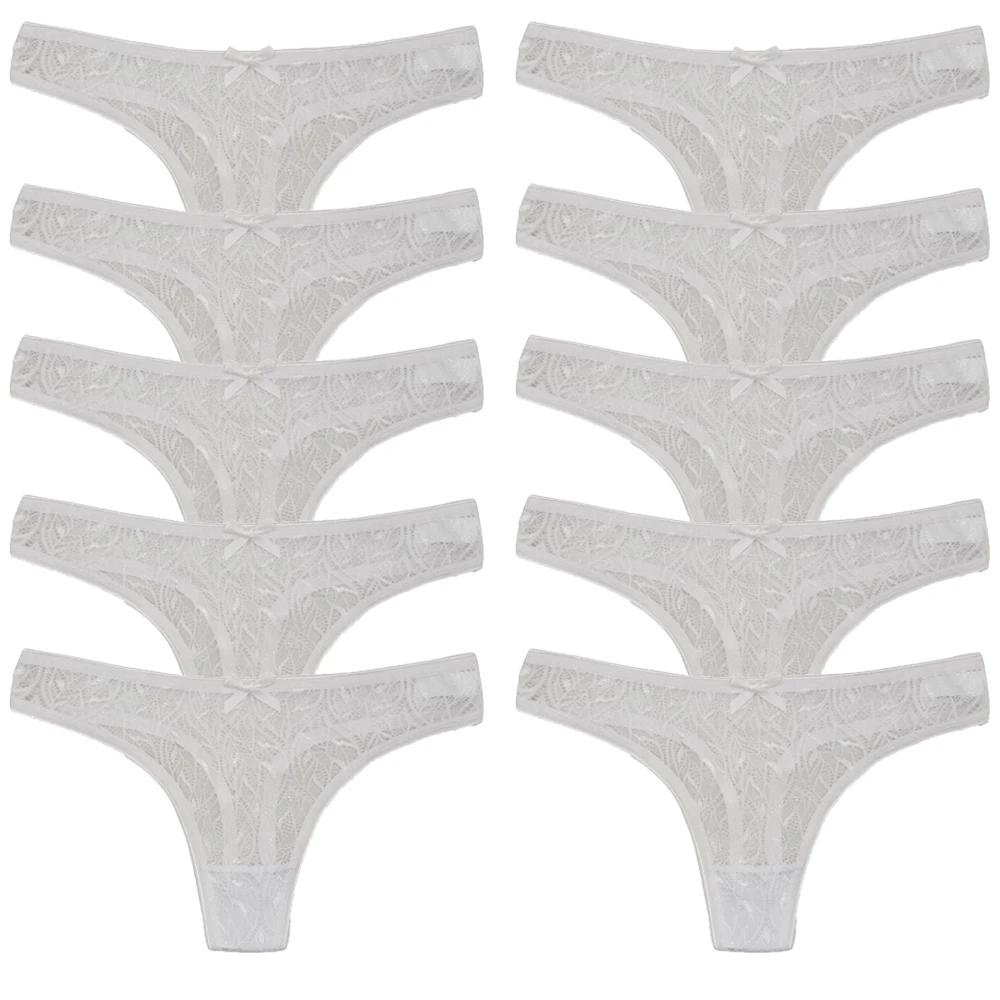 10 ks/sada Síťovaná krajka Průhledná tanga Dámské kalhotky Spodní prádlo Dámská bezešvá G-string Dámské spodní prádlo Intimní prádlo