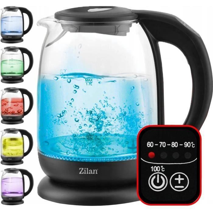 Zilan Bouilloire En Verre À Écran Numérique Et LED,1.7lt,5 Réglages De température,2200W