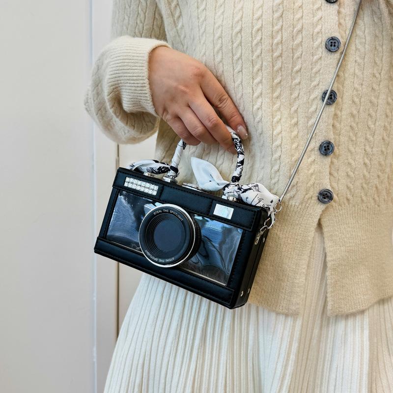 bags personality transparent camera bag 2025 new forest sweet girl foreign versatile hand-held crossbody box bag