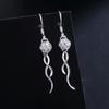 925 Sterling Silber Runde Perle 8mm AAA Zirkon Anhänger Perforierte Ohrringe Modischer Hochzeitsschmuck