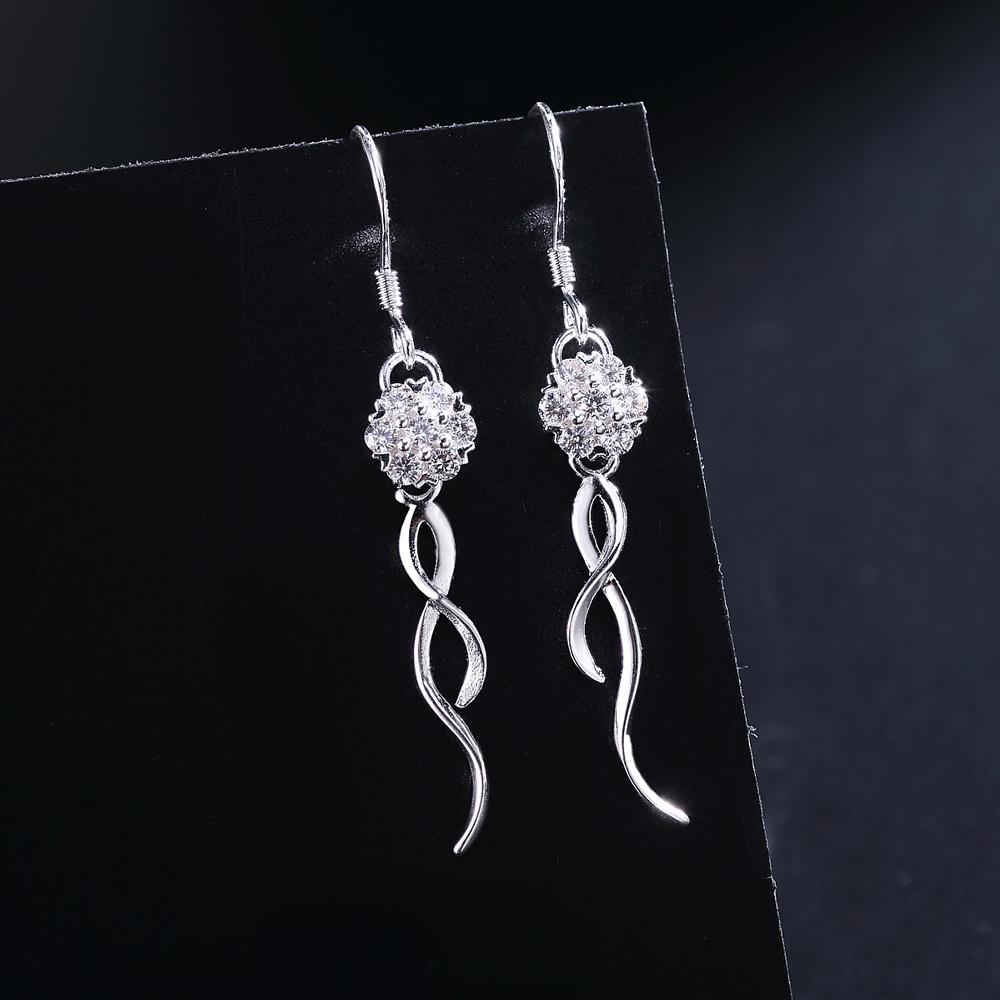 925 Sterling Silber Runde Perle 8mm AAA Zirkon Anhänger Perforierte Ohrringe Modischer Hochzeitsschmuck