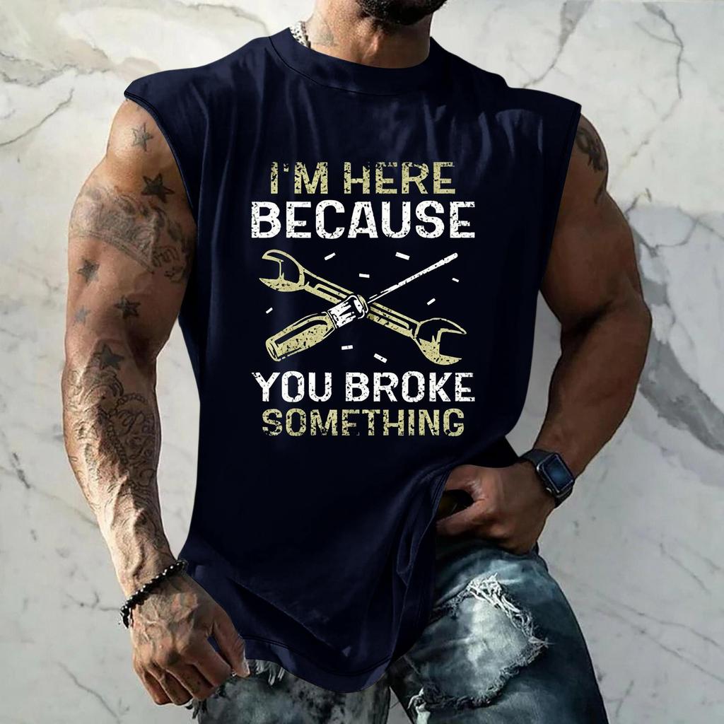 Canotta Casual da Uomo Senza Maniche Vestibilità Larga Maglietta da Palestra Grafica Stampata Allenamento Palestra Leggera Comoda Abbigliamento Estivo
