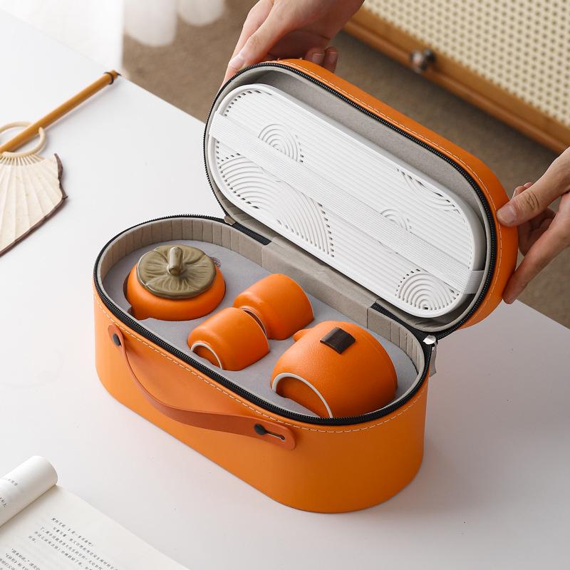 Portable Tea Ceremony Set: One Pot & Four Cups - Compact Business Gift