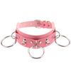 Wild O-Ring Leather Choker, Punk PU Circular Ring Clavicle Necklace for Nightclub