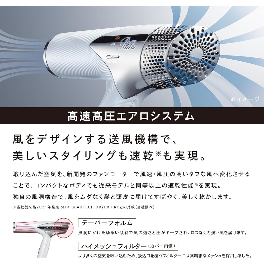 ReFa Beautech Dryer Smart Set Pink Hair Dryer with Fast Drying Technology and Lightweight Design