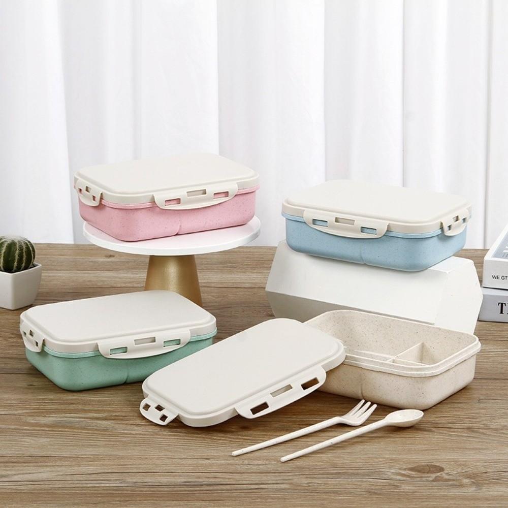 Divided Student Lunch Box with Lid Food Storage Container Portable Microwave Oven Lunch Box Picnic