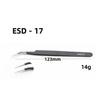 Black Anti-static Stainless Steel Bent Tip Tweezers Set for Nail Art, Journaling, and Household Use