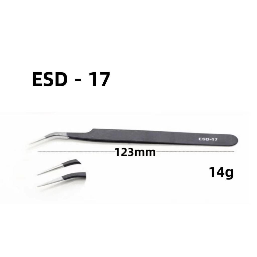 Black Anti-static Stainless Steel Bent Tip Tweezers Set for Nail Art, Journaling, and Household Use
