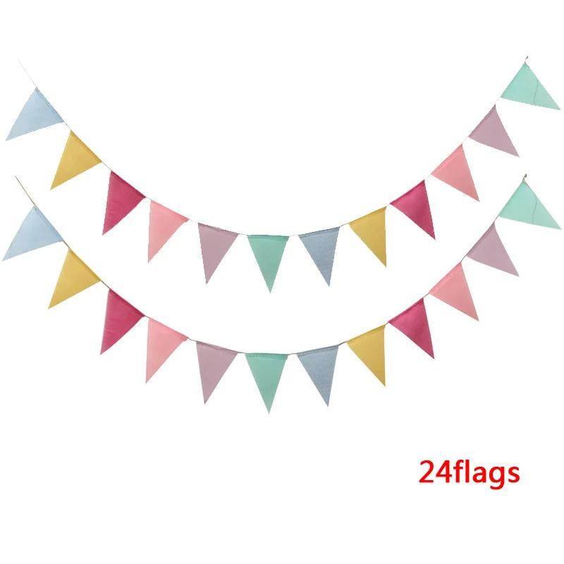 Colorful Jute Triangle Flags Vintage Pennant Bunting Birthday Wall Decor Graduation Party Supplies