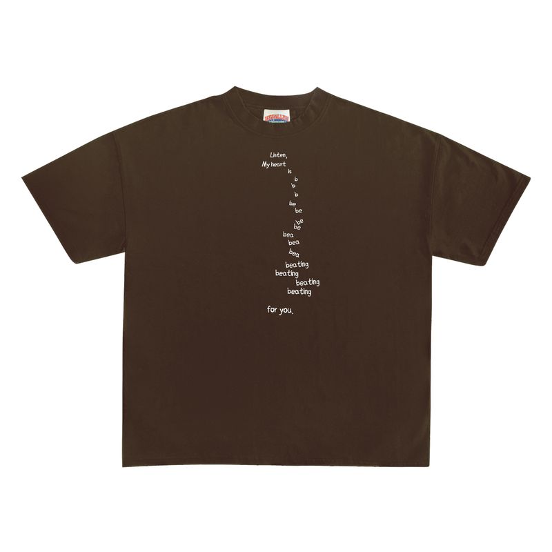 

230G Lightweight Shoulder Style Loose Retro Fashion Brand High Street T-shirt American Short Sleeve Easiest for Match Casual Niche Style Ins Style Coffee L