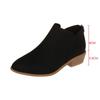 Large Size Women's Shoes Solid Color Pointed Leisure Back Zipper Low Heel Thick Heel Shoes Women