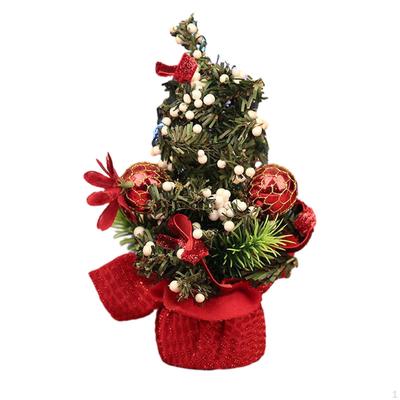 Desktop Christmas Tree with Base, Mini Artificial Decoration, Craft Miniature