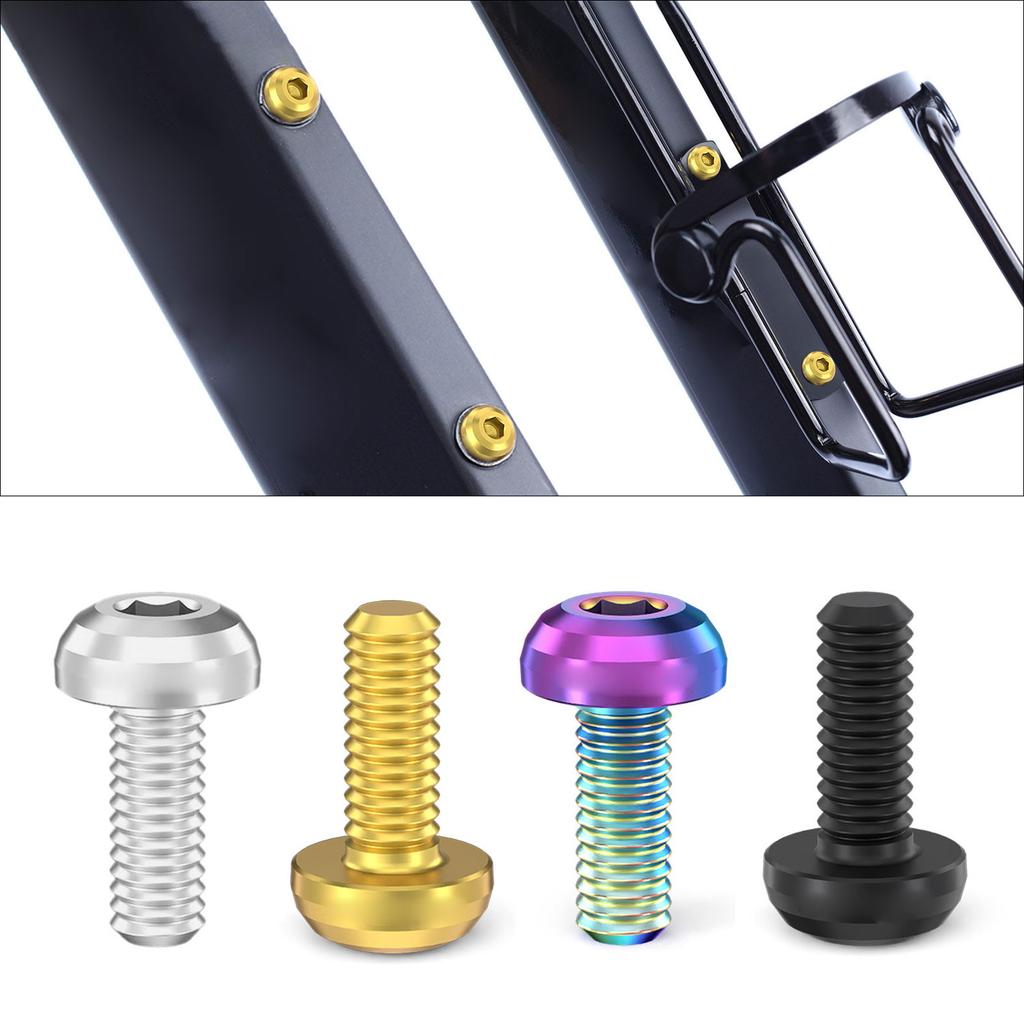 2Pcs Titanium Alloys Hexagon Socket Head Bolts Screws Bottle Cage Holder Bolts for Bike Bicycles Water Bottle Bracket