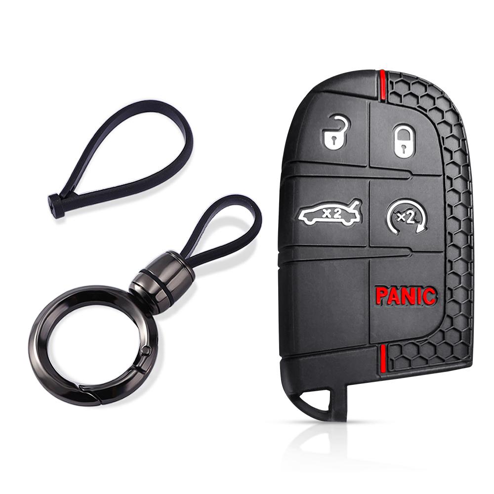 Car Remote Key Protector Cover For Dodge Charger Hellcat Journey for Jeep Cherokee Compass Grand Cherokee Renegade Chrysler 300c