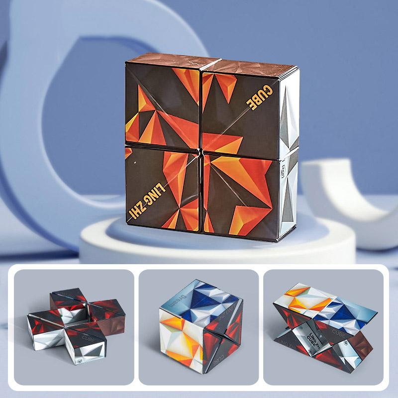 Extraordinary 3D Magic Cube Puzzle Fidget Toys Variety Geometric Shape Changeable Decompression Hand Flip Puzzle Cube For Kids