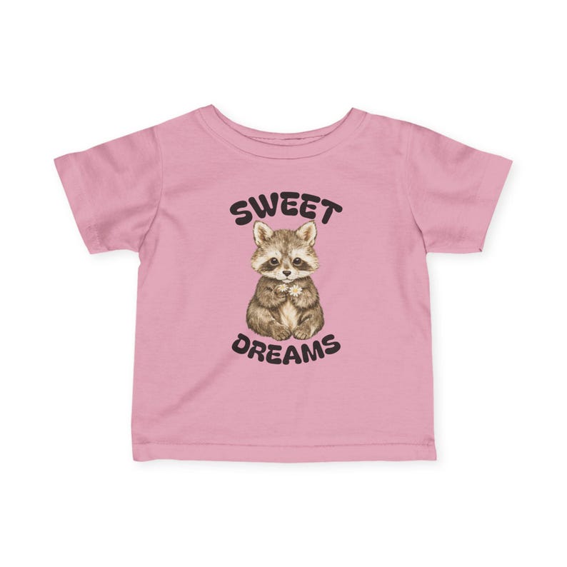 Sweet Dreams Raccoon Infant Tee | Baby Sleep Shirt, Woodland Nursery Print 130