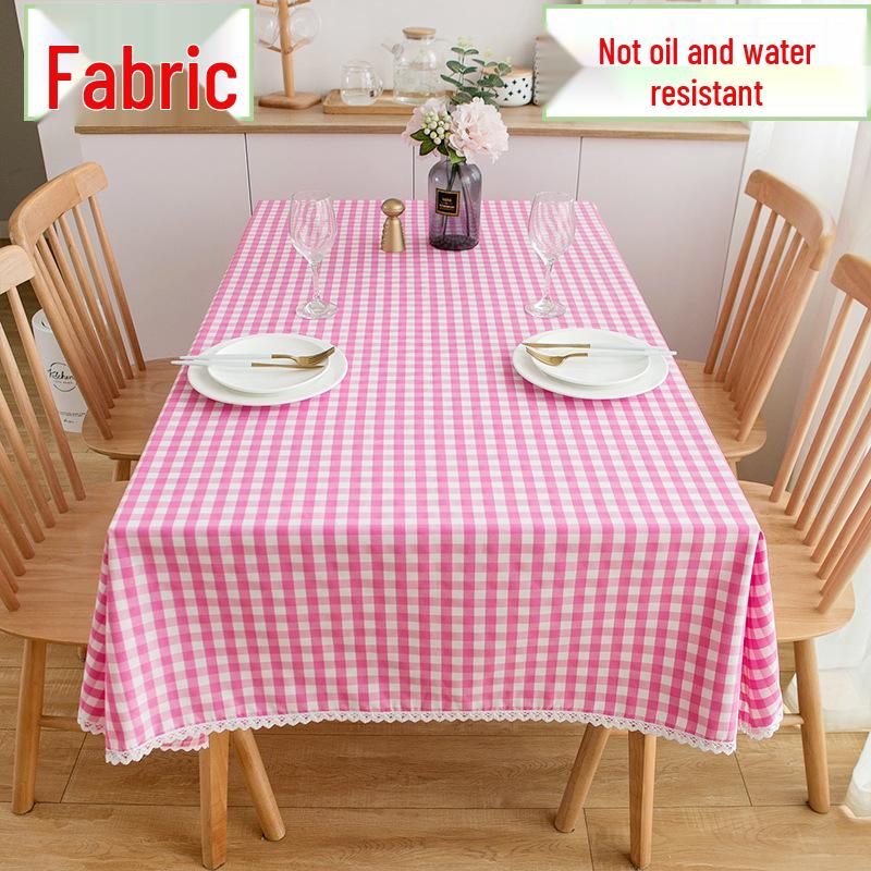 Ins Style Waterproof Wash-Free Plaid Tablecloth for Coffee and Dining Tables