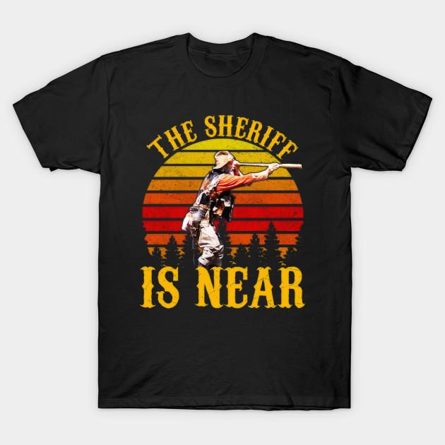 Men Black Print T-shirt The Sheriff Is Near Blazing Saddles - Ywonka #1924 No-Cut Transfer Paper Print Cotton Tshirt 4XL чёрный