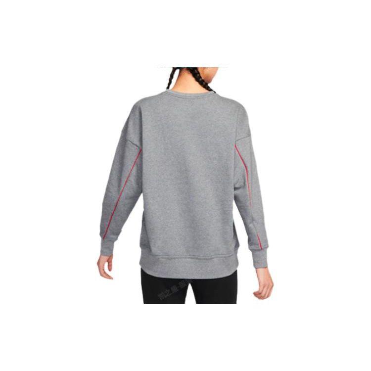 Nike Dri-FIT Logo Pullover Sweatshirt Women sweatshirts Gray DM7286-091