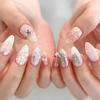 24Pcs French Style Fake Nails 3D Bowknot Designs Short Square Press On Nails Sweet Korean Fashion False Nail for Women Girl