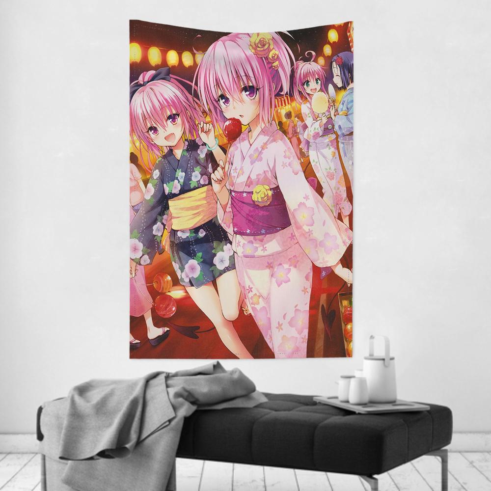 To Love Ru Tapestry Room Decor Wall Cloth Party Hanging Background Room Decor Baby Room