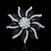 Women's Xmas Gift Blossom Flower Brooch Black Collar Pin ADM