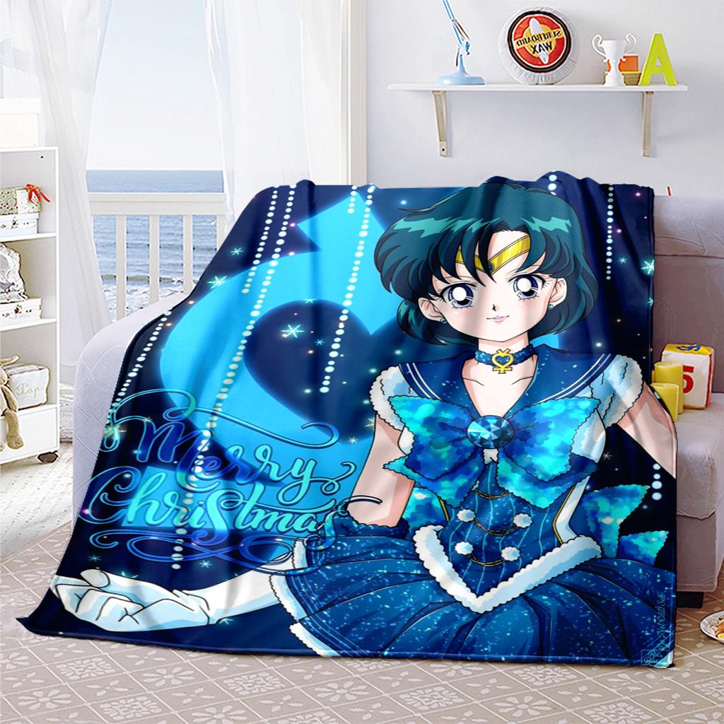 Japanischer Anime niedliches Cartoon-Thema Sailor Moon Tsukino Usagi Decke geeignet für Heimbetten, Sofabezüge, Büro-Nickerchen, Outdoor-Warme Decken O15